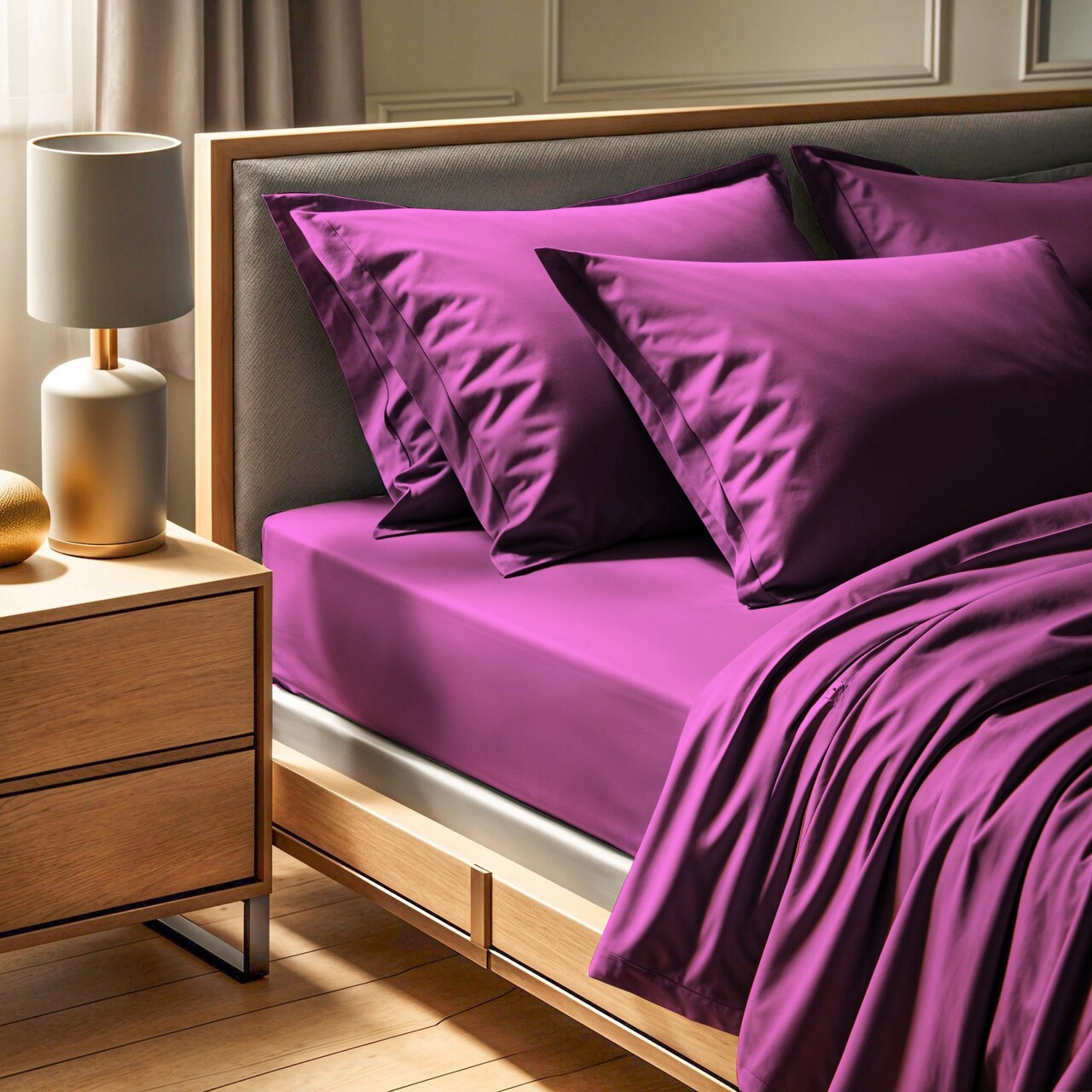 Cearceaf de pat cu elastic Ranforce Single Small (FR), L'essentiel Maison, Tonne Viole, Mov - imagine 5